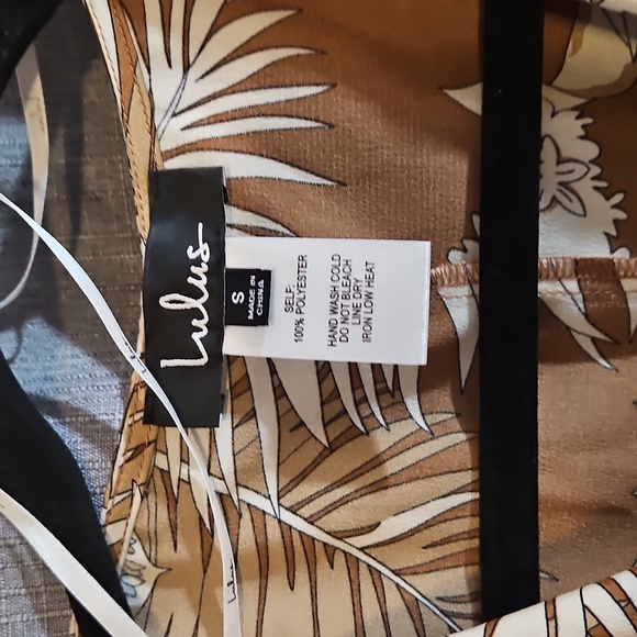 LULUS TAKE A HOLIDAY TAN TROPICAL PRINT MAXI DRESS SZE SMALL - Picture 6 of 8